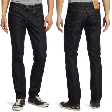 Diseño para hombre Slim Fit Straight Denim Jeans Trousers Cotton Jeans